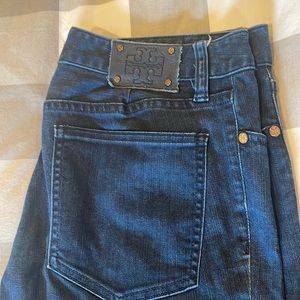 TORY BURCH “legging” style jeans. Size 31 dark rinse. Great condition.
